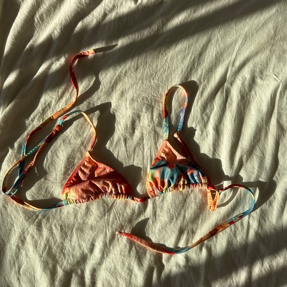 FWLINE SWIM Rio Top in Sunset string bikini top. Like NEW barely worn - Picture 2 of 3